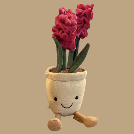 Jellycats Dark Pink Hyacinth Amusable Plant Soft Toy