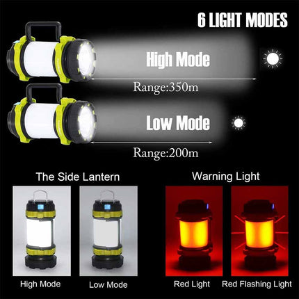 Rechargeable LED Camping Lantern, Outdoor Tent Light with Phone Charging Function for Camping Hiking