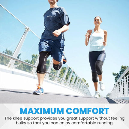 2x Compression Knee Sleeve Brace - Support for Arthritis Pain Relief, Gym & Recovery