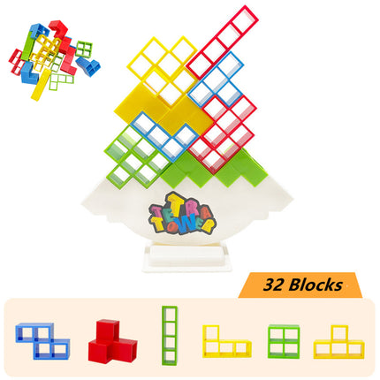 Tetra Tower Game Stacking Blocks Stack Building Blocks Balance Puzzle Board Assembly Bricks Educational Toys for Children Adults