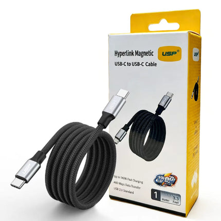 Magnetic USB-C to USB-C Cable 1M 140W Super Fast Charging for iPhone Samsung