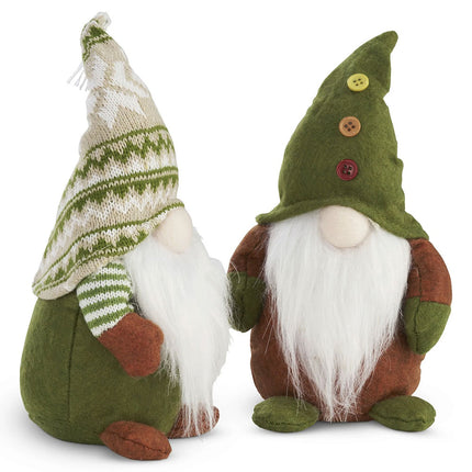 2Pcs Fluffy Bearded Christmas Gnome Ornaments Tabletop Xmas Decor