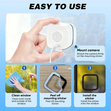 Safeview Window Mount Security Camera, Home Safety Surveillance Camera, Indoor Outdoor Property Protection Monitoring Camera