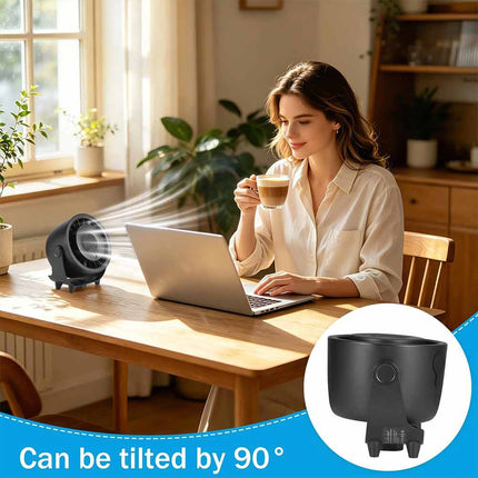 Rechargeable Misting Desk Cooling Fan 6000mAh USB Portable Desktop Fan Black
