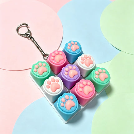9-Key Keyboard Fidget Clicker Toy, Button Finger Keycap Stress Relief Toy
