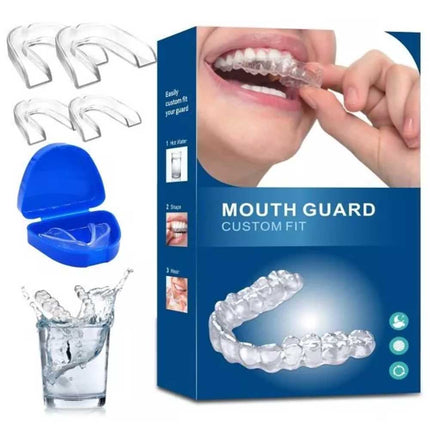4Pc Sleeping Mouth Guard for Clenching Teeth, Stops Bruxism, Reusable with case