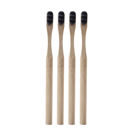 Eco-Friendly Grey Bamboo Toothbrush 4 Pack Extra Dense Soft Bristles