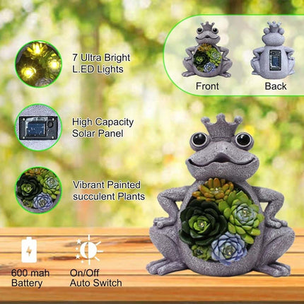 Light-Up Fantasy Frog Garden Ornament - Solar Powered Outdoor Decor