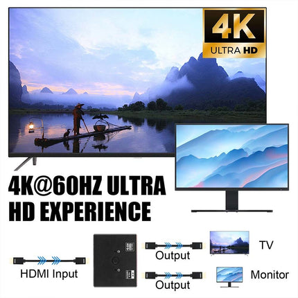 4K@120Hz HDMI 2.1 Splitter Switch 1in 2out / 2in 1out 60Hz UHD HDTV PC