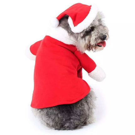 Christmas Santa Claus Pet Cat Dog Clothes Hat Costume Coat Decoration Xmas