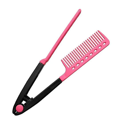 Professional Heat Resistant V-Shaped Hair Straightening Comb for Smooth Styling