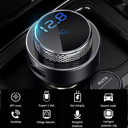 Bluetooth 5.0 Wireless Car FM Transmitter MP3 Charger USB Car Cigarette Lighter