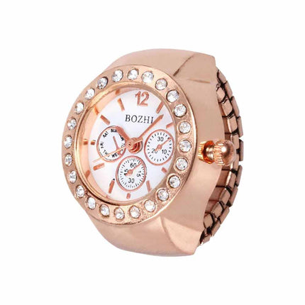 Bling Women Finger Ring Watch Analog Finger Ring Watch Ring Quartz Watch Ring