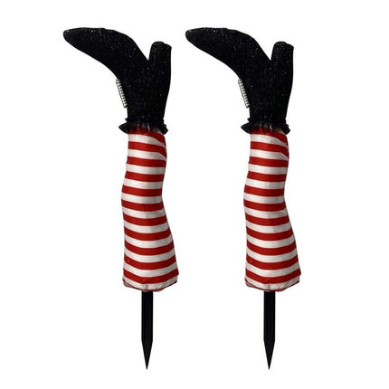 1‑Piece Halloween Witch Leg Prosthetic Ornament, Outdoor Yard Party Decor Prop