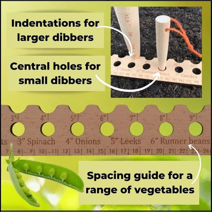 Planting Ruler Garden Line Wooden Sowing Tool Plant Seed Spacer for Vegetables