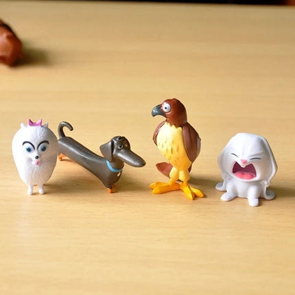14 Pcs Pet Animal PVC Figurine Set, Rabbit Dog Cat Mini Action Figures, Christmas Kids Gift