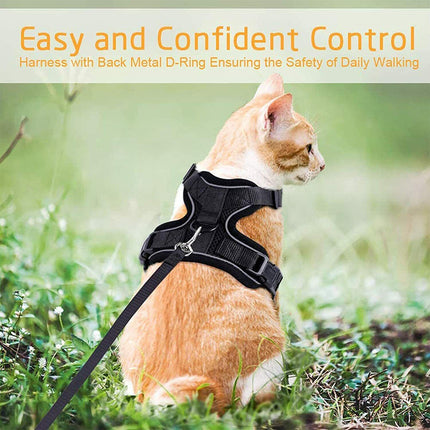 Cat Dog Harness Leash Walking Escape Proof Adjustable Reflective Vest Harness