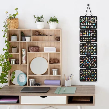 "5 Levels Foldable Felt Jewelry Organizer Wall Hanging Earring Display Bag Storage Bag
"
