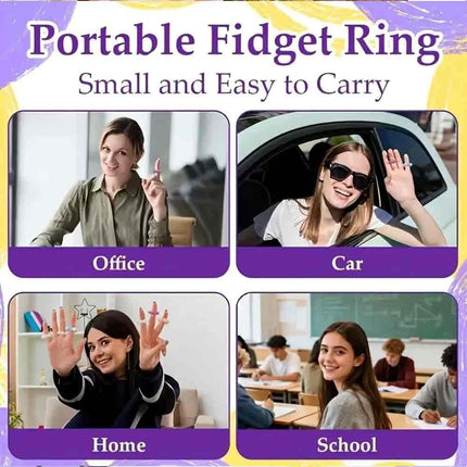 5 Pack Beaded Sensory Finger Rings, Stress Relief Fidget Rings for Autism ADHD