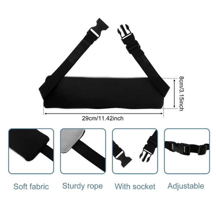 Travel Neck Support Pillow with Head Strap, Portable Airplane Head Rest, 1pc