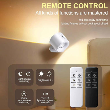 Rechargeable LED Wall Sconce Light, Magnetic Wall Mounted Night Lamp with Remote Control