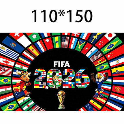 Football National Flag Wall Tapestry, Fan Party Decor Hanging Cloth 180x110CM