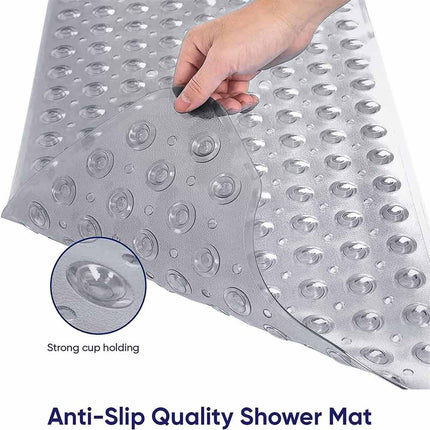 Extra Large Non Slip Rubber Shower Mat, Strong Suction Cup Anti-Mold Bathroom Bathtub Floor Mat