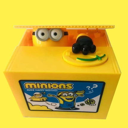Minion piggy bank automatic money coin steal electronic box plastic doll Gift