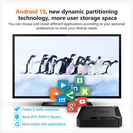 X96Q Android TV Box Allwinner H313 Single WiFi Android 10.0 4K HD Media Player Set-Top Box