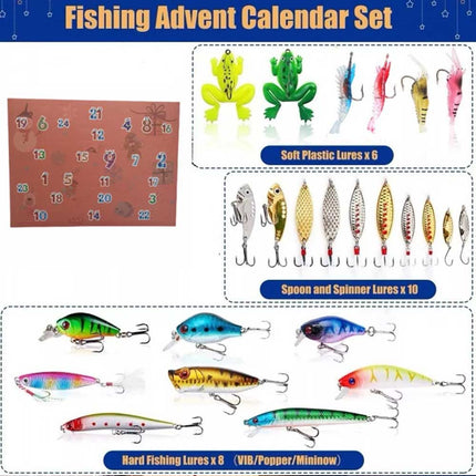 2024 Christmas Fishing Tackle Advent Calendar,24Days Surprise Countdown Calendar