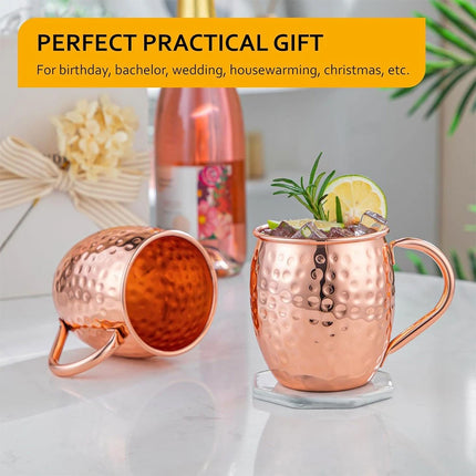 530ML Pure Copper Mug for Moscow Mule, Coffee, Beer & Cocktails, Home Drinking Cup