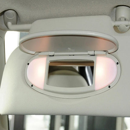 Car Sun Visor Vanity Mirror Cover, Beige/Gray for 2007-2014 Models