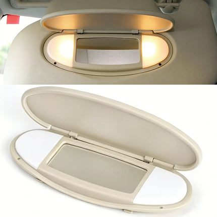 Car Sun Visor Vanity Mirror Cover, Beige/Gray for 2007-2014 Models