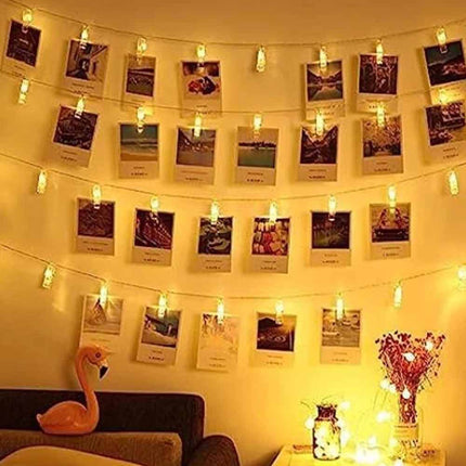 6M Battery Powered LED Photo Clip String Lights, 40 Clips Picture Hanging Lights for Photo Wall Decor