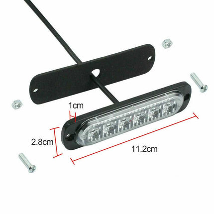 4-Pack 6-LED Amber Recovery Strobe Light 12V Flashing Marker Beacon Light Bar for Cars
