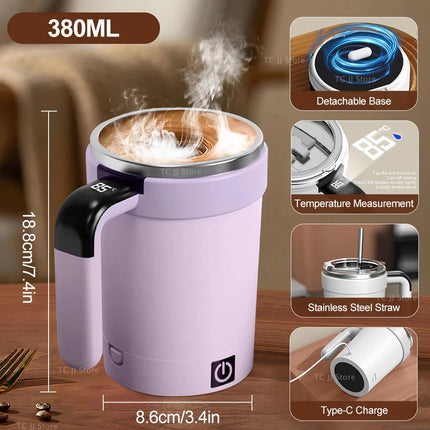 Automatic Magnetic Stirring Cup Rechargeable Stainless Steel Self Mixing Coffee Mug