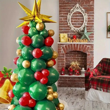 93X Merry Christmas Balloon Garland Arch Set - Latex Decor for Festive Xmas Party