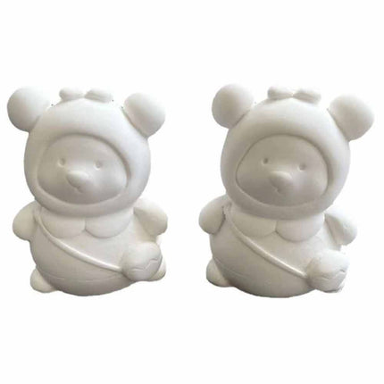 Set of 10 Paint Your Own Bear Figurines DIY Arts & Crafts Kit Decor Gift for Kids Family