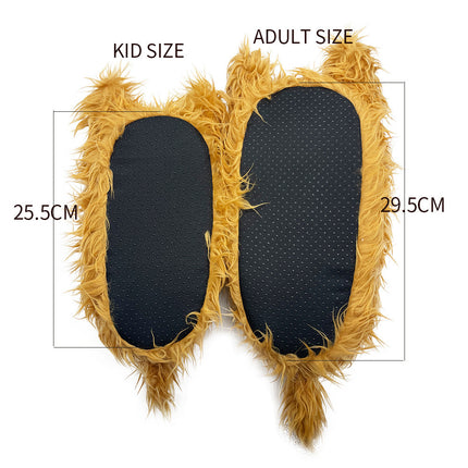 Highland Cow Slippers – Novelty Fluffy Plush Warm Animal Slippers (Adult & Kid Sizes)