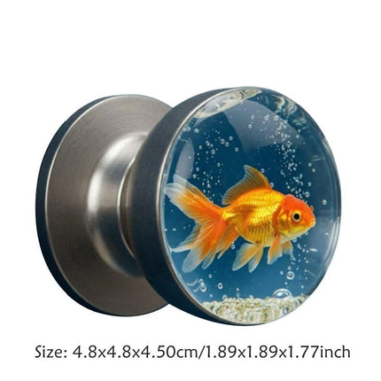 Retro Goldfish Animal Artistic Knob Round Door Knob Decorative Door Handle