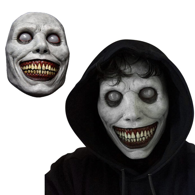 Creepy Smiling Demon Ghost Mask Halloween Cosplay Costume Scary Horror Prop