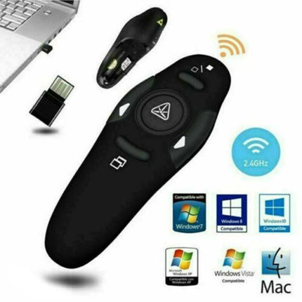 Wireless USB Presenter PowerPoint Pointer Clicker Pen Laser PPT Remote Control