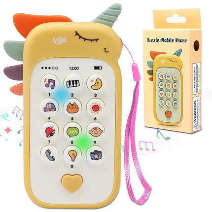 Baby Educational Unicorn Phone Toy Set Lights Music Animal Sounds Dual Language Toddlers