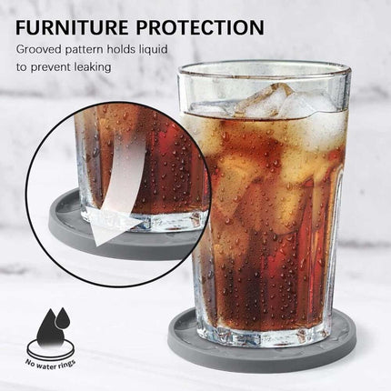 6-Piece Silicone Coaster Set: Non-Slip Heat-Resistant Cup Mats for Drinks & Glasses