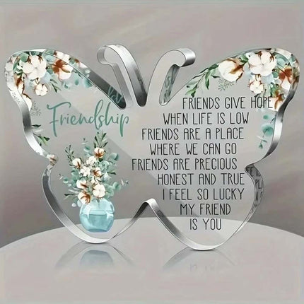 Heart Acrylic Plaque Friendship Gift for Her Birthday & Thank You Present 12cm