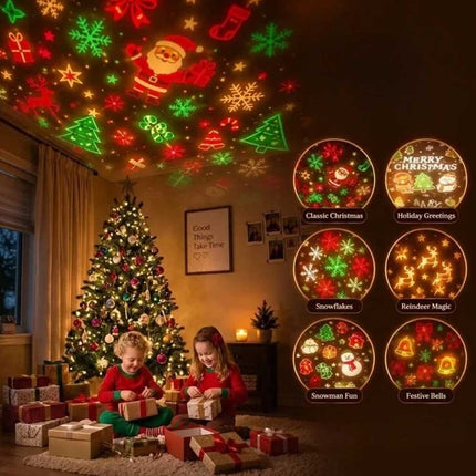 Santa Christmas Tree Projection Light, USB Powered Holiday Projector Night Lamp for Xmas Home Decoration