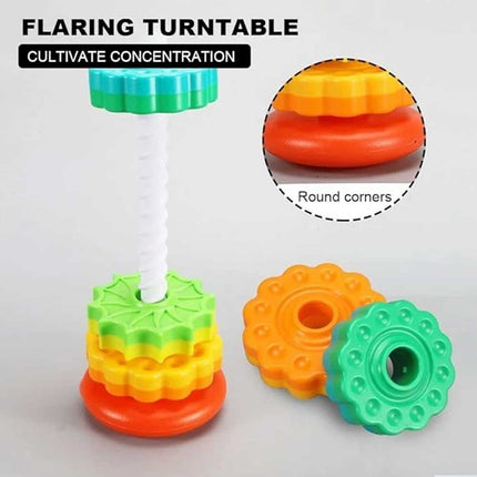 Rainbow Spinning Stacking Tower, Gear Assembly Toy