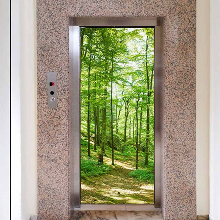 3D Landscape Door Wallpaper, Removable Adhesive Sticker for Door Cabinet Decor