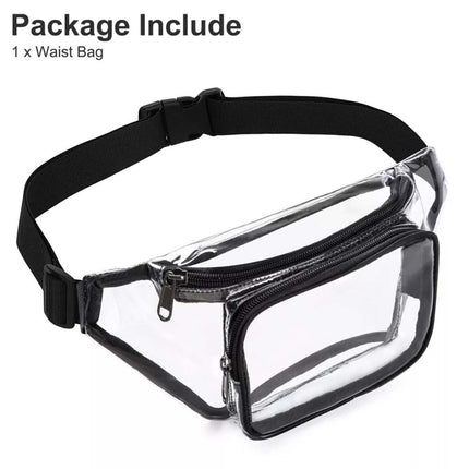 Clear Waterproof Adjustable Waist Fanny Pack for Men & Women