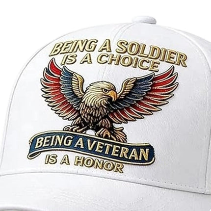 Veteran Commemorative Baseball Cap - "Being a Soldier" Embroidered Patriotic Camo Hat